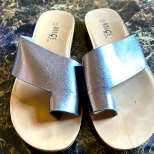 Silver slip on sandals
